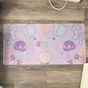 Purple Gaming Desk Mat with Cute Graphics